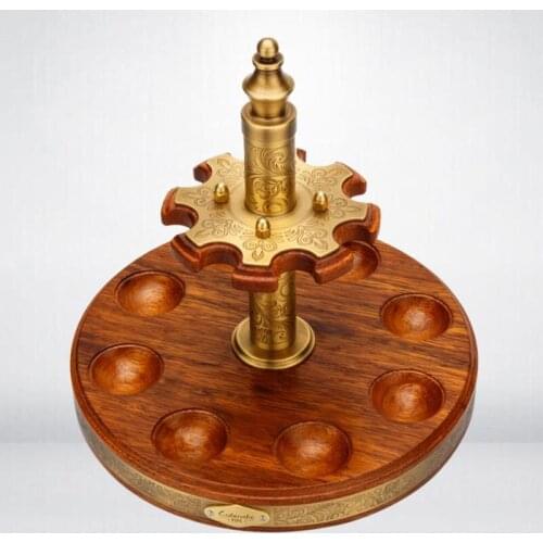 LUBINSKI Pure Copper And Cedar Wood Pipe Rack Tobacco Cigar Cigarette Pipe Tool Business Office Home Pipe Seat