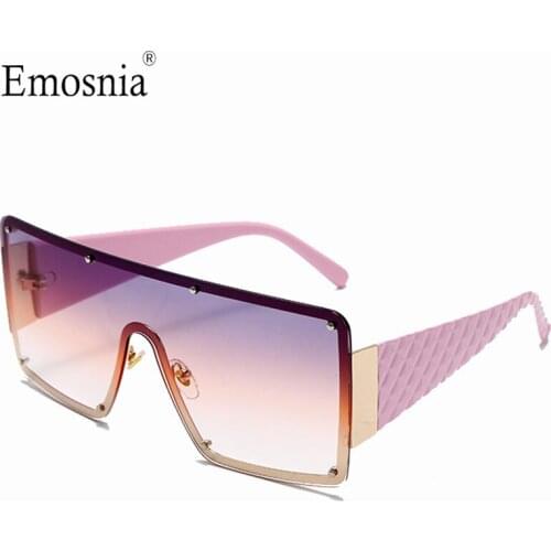 New Oversized Square Sunglasses Women Fashion Unisex Sun Glasses One Piece Lens Men Big Frame Flat Top 2021 Eyeware Ladies UV400