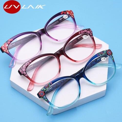 UVLAIK Anti Blue Light Reading Glasses Men Women Ultralight Unbreakable Eyewear Female Reading Eyeglasses Prescription +1.0 3.5
