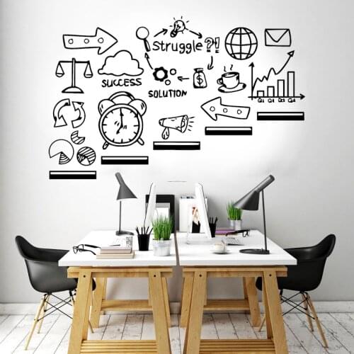 Office Decals Success Struggle Time Is Money Office Wall Sticker Vinyl Art Interior Decoration Teamwork Inspirational Mural A887