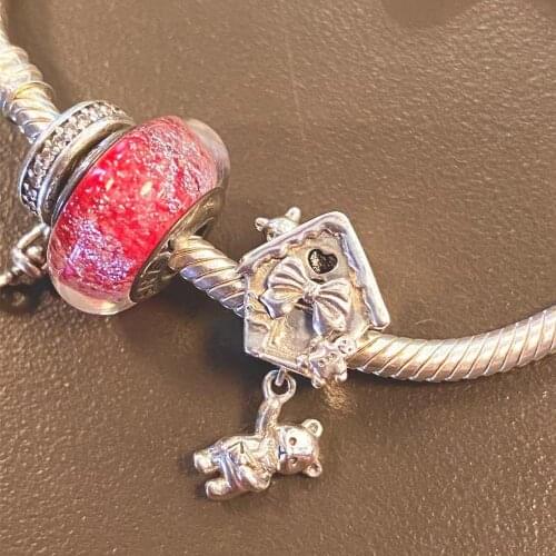 Mistletoe 925 Sterling Silver Sweet Home House Rabbit Charm Bead Jewelry
