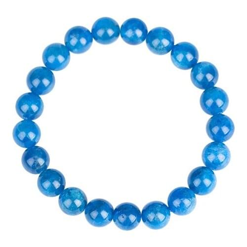 Wholesale Natural Green Blue Apatite Crystal Stretch Finish Bracelet Round Beads 6-14mm