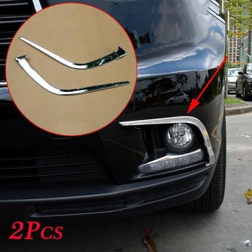 Fit For Toyota Highlander Kluger 2014 2015 2016 Chrome Accessories Front Fog Light Lamp Eyebrow Cover Trim Exterior Parts