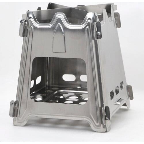 Stainless Steel Portable Camping Wood Stove Folding Tourist Stove Firewood Fire Maple Cockle For Hike Tent Heater Outdoor Cook