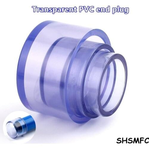 20 25 32 40 50 63mm PVC Transparent End Connector Water Pipe Plug Tube End Cap for Garden Irrigation Farm Accessories Adapter