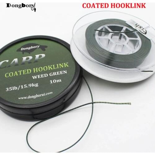 10 M Carp Fishing Line Coated Hook Link 25 35 LB Braid HookLink Skinlink Semi Stiff Hair Rig Bream Tench Coarse Fishing Tackle