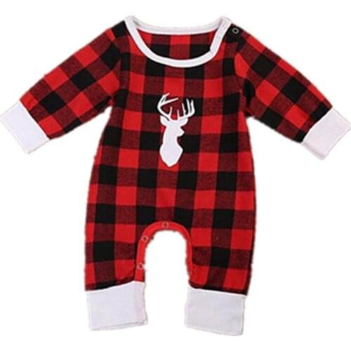 MY First Christmas Baby Boy Girl Unisex Romper Plaid Clothes Outfits Leisure Fashion Child Girl Christmas Rompers Gifts