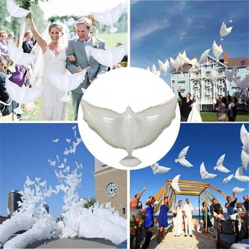 1Pcs Large Flying White Dove Foil Balloons Wedding Globos Dove Balloons Peace Bird Ball Pigeons Peace Dove Birthday Party Ballon