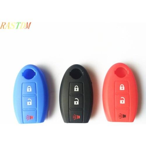 For Nissan Teana X-Trail Qashqai Livina Sylphy Tiida Sunny March Murano Geniss Juke Almera Silicone 3 Button Car Key Cover Case