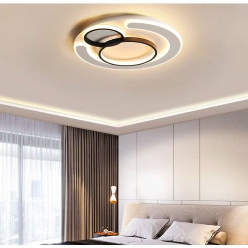New Modern Black Round LED Ceiling Light for Simple Living Study Room Bedroom Restaurant Corridor Loft Home Indoor Decoration