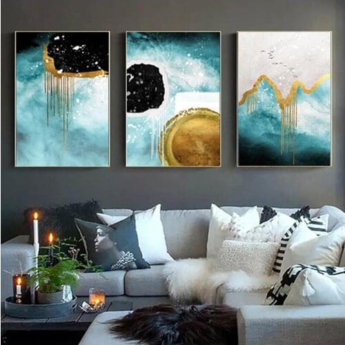Modern Nordic Abstract Landscape Canvas Painting Wall Art Poster Prints Wall Pictures for Living Room Home Wall Cuadros Decor