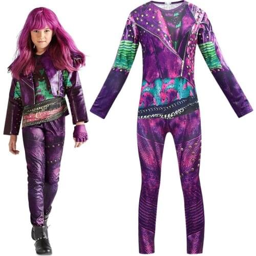 High-end printing Carnival Cosplay evie Costumes girls Halloween Costumes funny Party kids Audrey descendants 3 Mal dress up