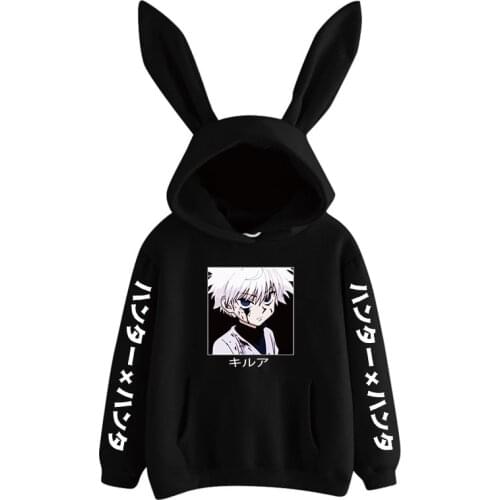 Janpanese Anime Hunter X Hunter Killua Rabbit Hoodie Women Girls Kpop Sweatshirts Kawaii streetwear graphic Japan