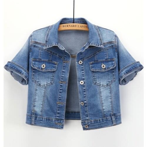 Woman Denim Jacket Short Sleeve Jean Jacket Women Jeans 2021 Summer Coat Fashion Tops Clothes Veste Femme Chaqueta Vaquera Mujer