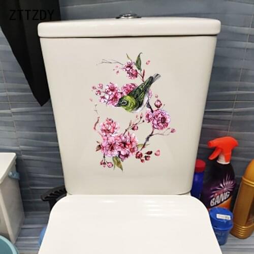 ZTTZDY 24.3×19.1CM Classical Flower Branch Asuka Toilet WC Decoration Accessories Home Wall Stickers T2-1162