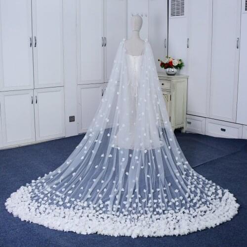 100% Handmade Pearls Wedding Bridal Cape with Lace Edge White Ivory Bride Jacket Wedding Accessories Bridal Bolero Tulle Cape