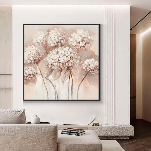 Abstract Flowers Oil Painting 100% Hand Painted On Canvas Modern Decorative Handmade Warm Wall Art Painting For Home Decoration