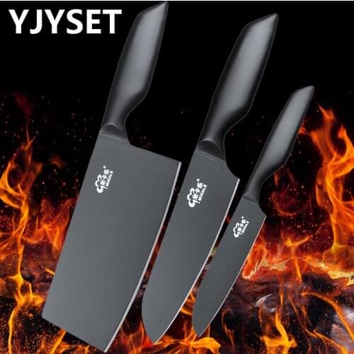Non-Stick Kitchen Knife Sets 4Cr14mov Stainless Steel Kitchen Chef Knives Set Nakiri Santoku Paring Knife 3 Pcs Set Cooking Tool