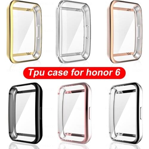 For Huawei Honor Band 6 Case Plating Silicone Soft Cover Shell on Hono Xonor Honer Band6 Smart Watch Wristband Screen Protector