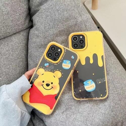 Winnie The Pooh Mobile Phone Case for IPhone 11 Pro Max 12 Mini XR XS Max 7 8 Plus X Soft TPU Protective Cover Phone Accessories