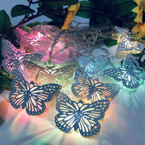 Colorful Slow Flash Butterfly Led Lights Lamp String Thanksgiving Party Festival Window Garden Birthday Decoration