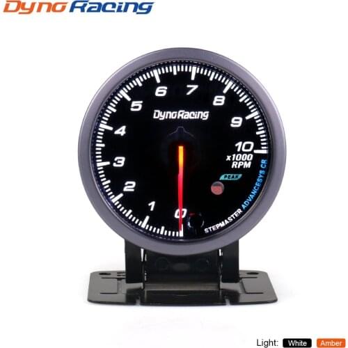 Dynoracing 60MM Tachometer 0-10000 Rpm gauge Black Face with White&Amber Lighting RPM gauge Car meter BX101476
