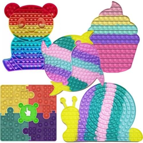 Trend Giant Fidgets Big Push Pop Bubble Toys Luminous Large Simpl Figet Toy Tie Dye Game for Kids Adults Gift Dropship 20-50cm