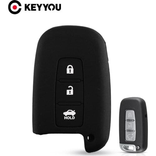 KEYYOU 3 Button Silicone Car Key Case for Hyundai IX35 Sonata 8 Elantra Kia K2 K5 Sportage Forte Remote Fob Cover