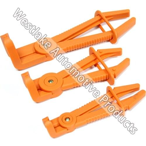 L Type Brake Fuel Line Flexible Hose Clamp Set 3pc Nylon Material