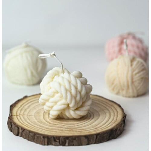 New Hot 3D Silicone Woolen Candle Molds Korean Candle Mold Woolen Ball Design Handmade Soy Candles Making Aroma Wax Soap Molds