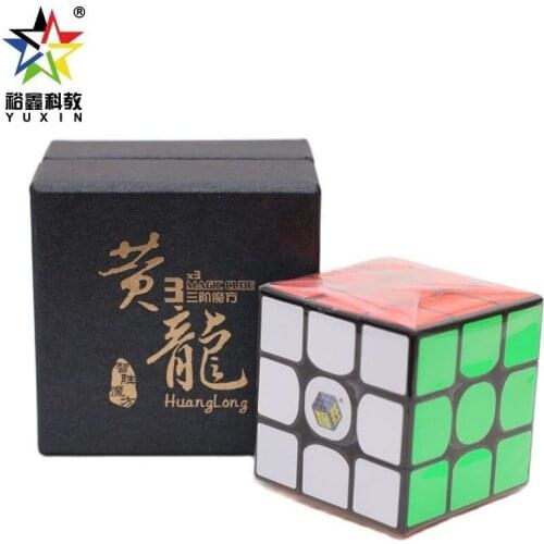 Original Yuxin Huanglong 3x3x3 Magic Cube Puzzle Black Color cube 3x3 Speed Cube toy Professional Twist Educational Toys for Kid