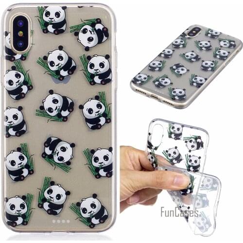 Pandas Phone Case for Samsung Galaxy S8 Plus A3 A5 2016 J3 J5 Prime J7 2017 Soft TPU Back Cover Case for iPhone X 8 Plus 7 6 5