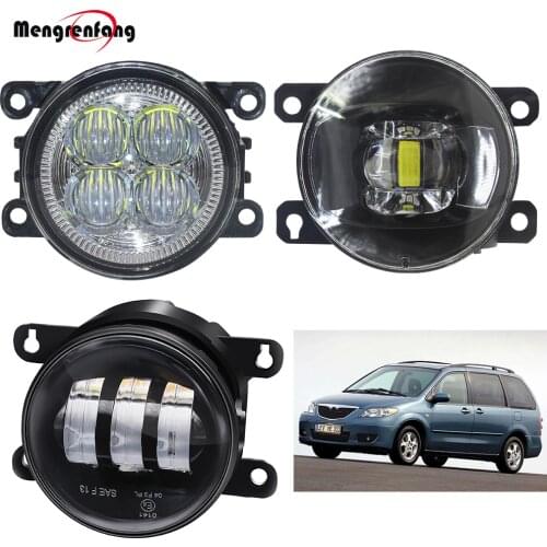 Fog Light Assembly For Mazda MPV II (LW) 1999-2006 Car Front Bumper LED Lens Fog Lamp Daytime Running Light DRL H11 12V
