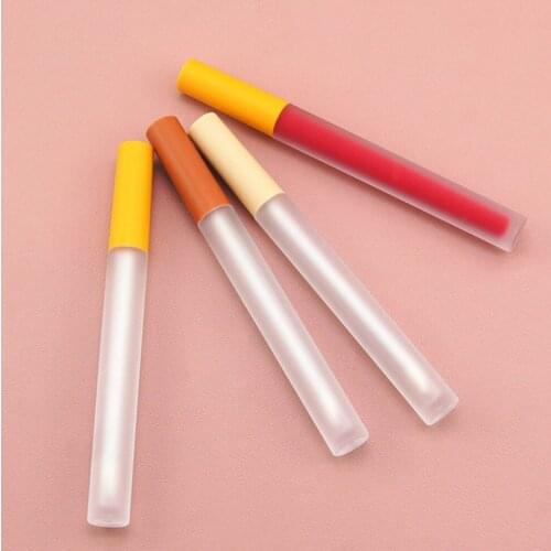 30Pcs 1.5Ml Transparent Matte Lip Gloss Tube Cosmetic Slim Sample Lipgloss Bottle Packaging Container With Pink Gold Lid