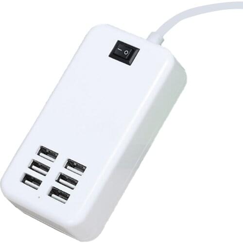 30W Portable Power Strip Desktop Home Office Travel Multifunctional Fast Charging For Mobile Phone 6 Port EU US USB Charger