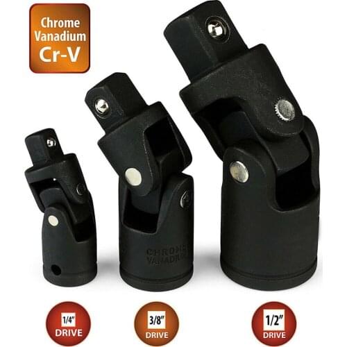 3pcs 360 Degree Universal Ratchet Wrench 3/8" 1/2" 1/4" Drive Joint Swivel Pneumatic Sockets Air Electric Impact Wrench Parts