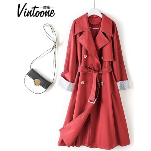 Windbreaker Womens Middle Long 2021 Spring and Autumn New Korean Version Small Pop Atmosphere British Style Knee Coat