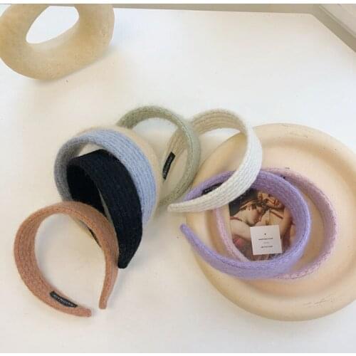 Winter fashion hair accessories women wool knitted headbands sweet and cute wide-brimmed headband wild girl hair band hearwear