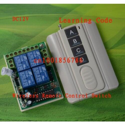 12V 4CH RF Wireless Remote Control Switch System For Garage Doors /Window / Auto Door Smart home controller /radio receiver