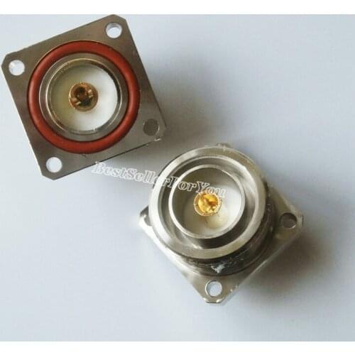 1Pcs 7/16 Din Female L29 Jack 4 Hole Panel Mount Straight Connector Solder Cup Flange