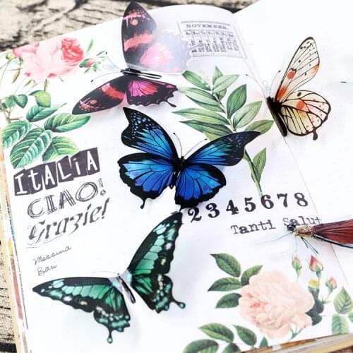 30 pcs Cute Butterfly Dragonfly transparent Journal Decorative Stationery Stickers Scrapbooking DIY Diary Album Stick Lable