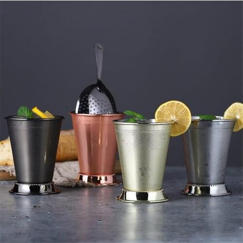 400ml Mint Julip Wine Glass Stainless Steel Cocktail Vodka Cup Metal Mojito Mule Mug Bar Dessert Shop Drinkware Bar Tools