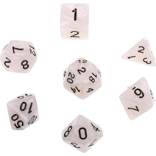 7Pcs Luminous Polyhedral Dice Set DND Table Game Luminous mini dice multi-faceted game