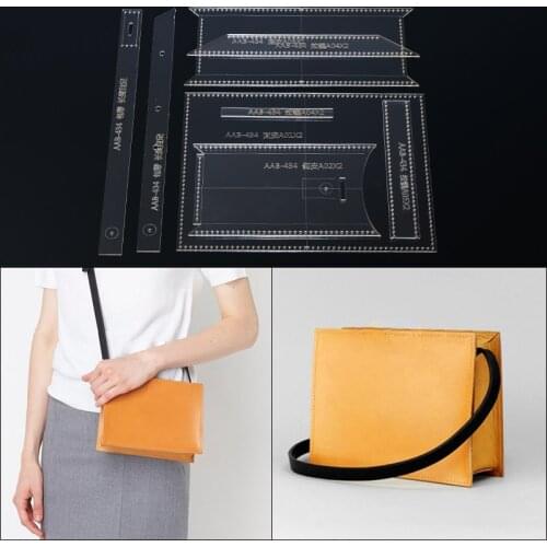 1set 20*15*7.5CM Acrylic sewing pattern template DIY leather craft Crossbody bag Shoulder bag DIY Pattern
