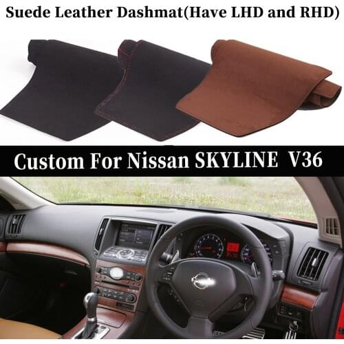 Accessories Car-styling Suede Leather Dashmat Dashboard Cover Dash Mat Carpet For Nissan SKYLINE v36 2007 2008 2009 2010 2013