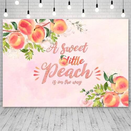 Avezano Photography Backdrop Baby Shower A Sweet Little Peach Decor Pink Girl Banner Background Photo Studio Photocall Photozone
