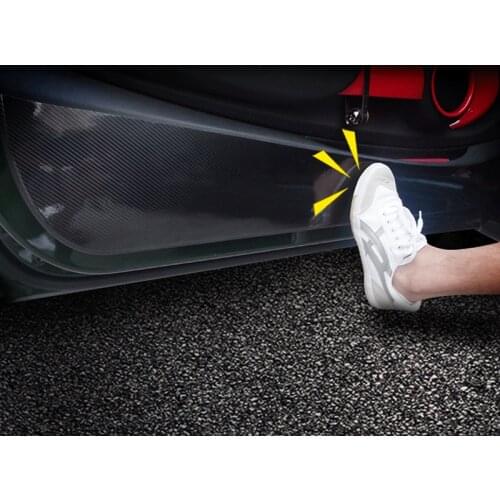 Car Styling 4pcs/set Door Carbon Fiber Protection Film Stickers Anti-kick Pads Accessories For MINI Cooper F54 F55 F56 R55 R60