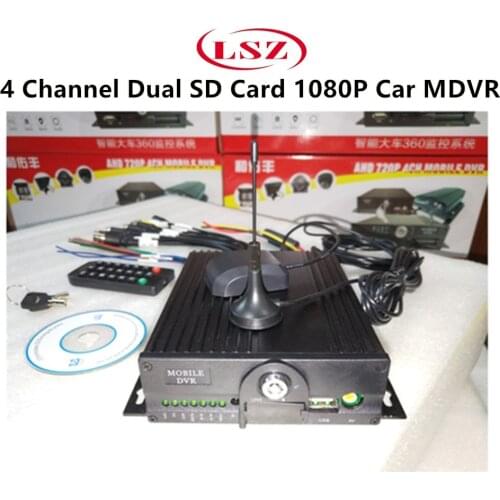 4ch car dvr AHD 1080P 2 million pixel double SD truck load monitoring host 3G GPS mobile DVR factory direct selling