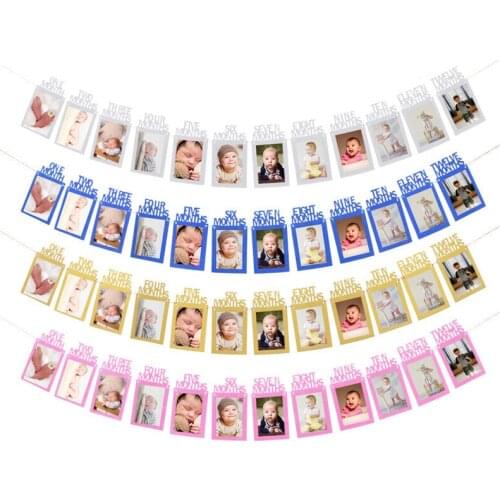 Happy Birthday 1st birthday girl Baby Shower Childrens Photo Banner Birthday Decoration birthday girl party Photo Pull Flag