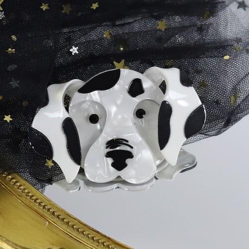 Fashion Dalmatian Dog Acrylic Brooches For Women Cartoon Resin Animal Brooch Jewelry Pin For Scarf Clothes Decoration